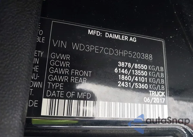 WD3PE7CD3HP520388: 44443387