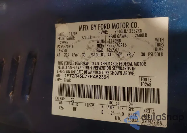 1FTZR45E77PA52364: 44443411