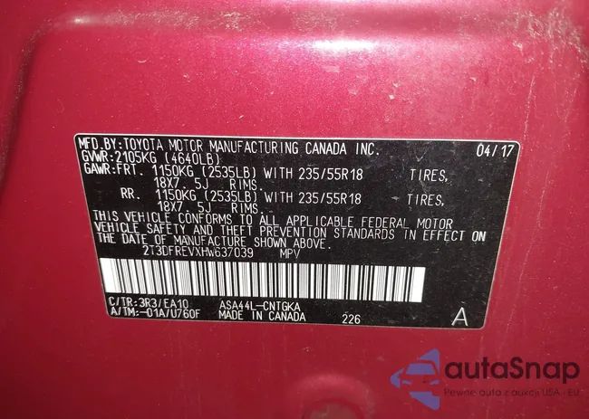 2T3DFREVXHW637039: 44443423