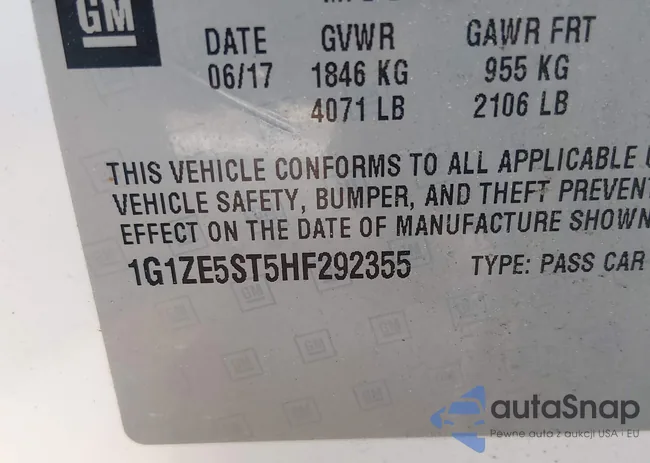 1G1ZE5ST5HF292355: 44443557