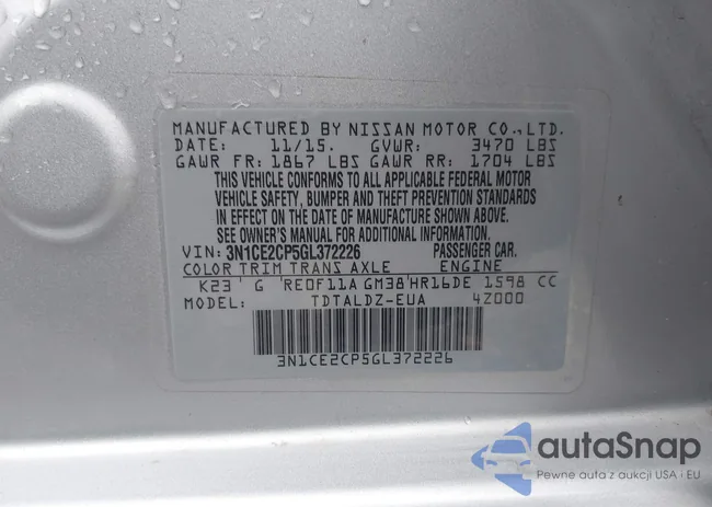 3N1CE2CP5GL372226: 44443602