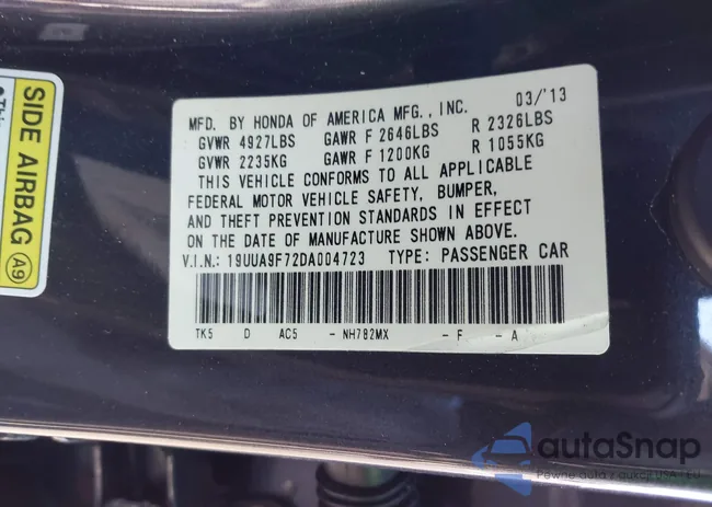 19UUA9F72DA004723: 44443644