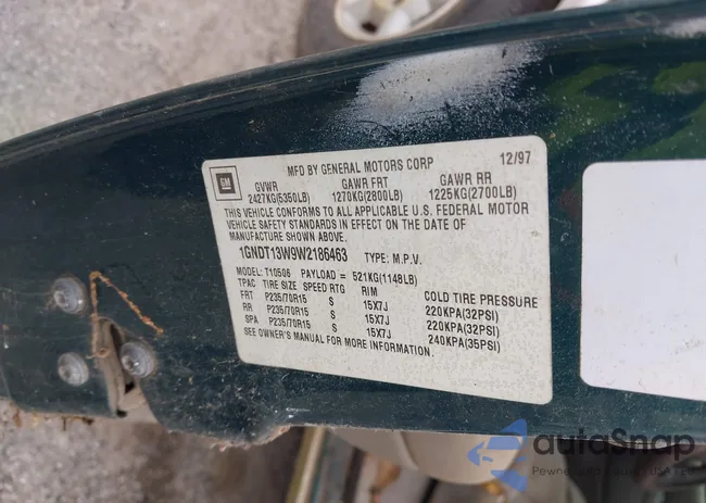 1GNDT13W9W2186463: 44443697