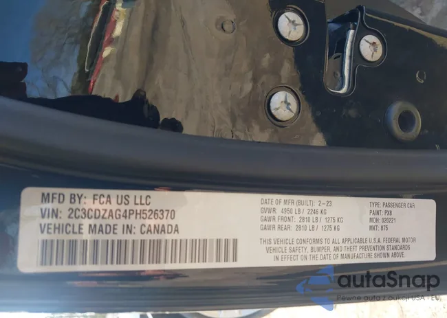 2C3CDZAG4PH526370: 44443743