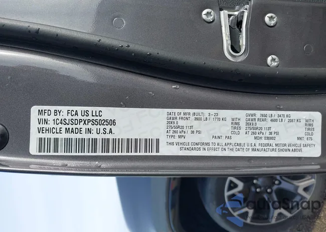 1C4SJSDPXPS502506: 44444767