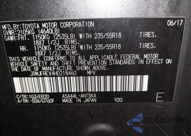 JTMJFREV4HD218460: 44444791