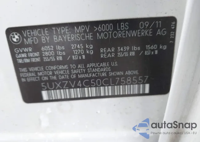 5UXZV4C50CL758557: 44444891