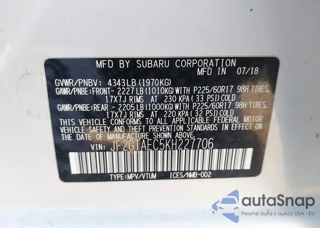 JF2GTAEC5KH227706: 44445132