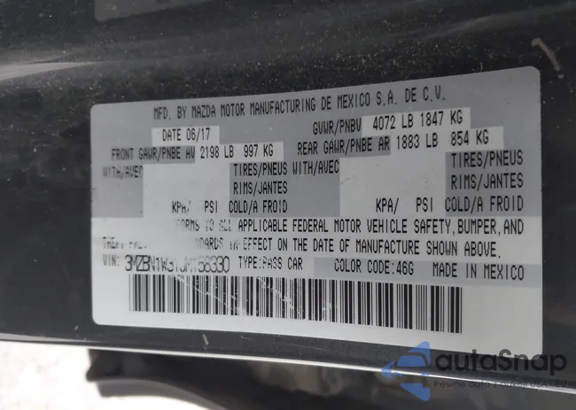 3MZBN1W31JM158330: 44444348