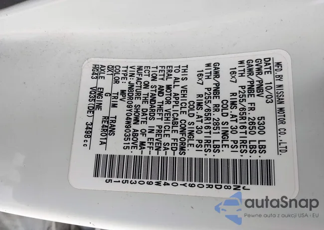 JN8DR09Y04W903515: 44444455