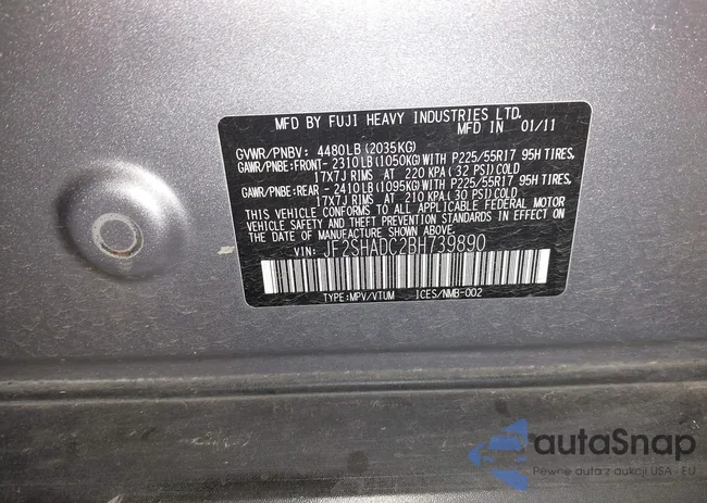 JF2SHADC2BH739890: 44444482