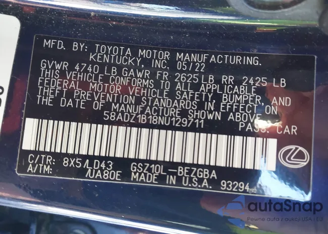 58ADZ1B18NU129711: 44444494