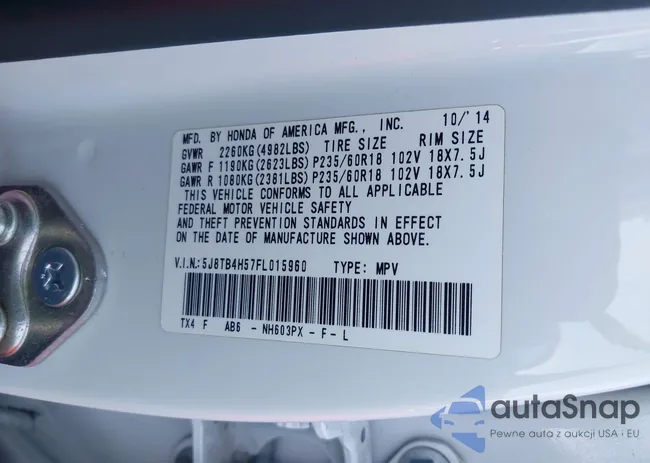 5J8TB4H57FL015960: 44444545