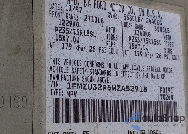 1FMZU32P6WZA52918: 44444547