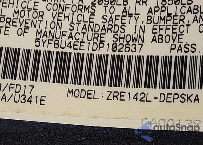 5YFBU4EE1DP102637: 44444587