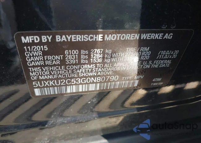 5UXKU2C53G0N80790: 44444661