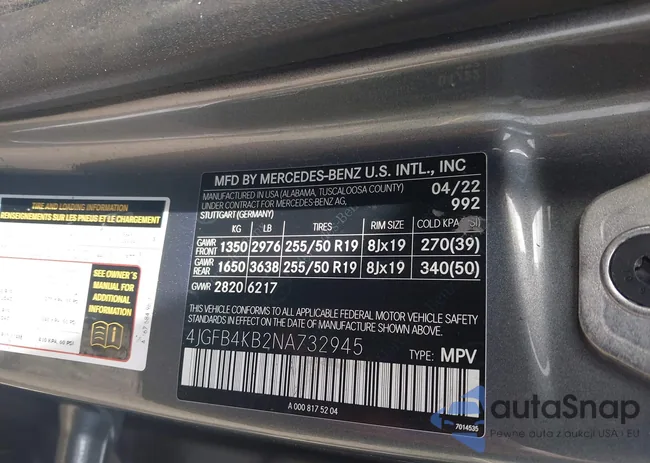 4JGFB4KB2NA732945: 44445784