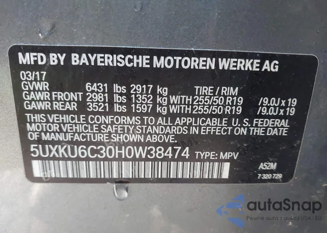 5UXKU6C30H0W38474: 44445982