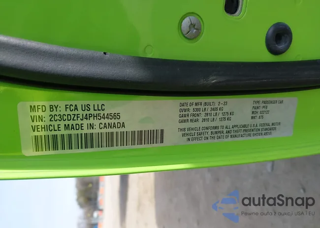 2C3CDZFJ4PH544565: 44446024