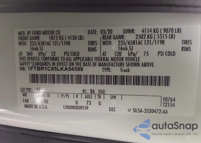 1FTBR1C85LKA54599: 44446226