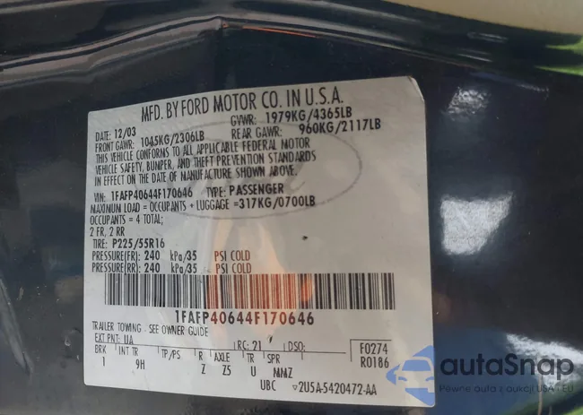 1FAFP40644F170646: 44446330