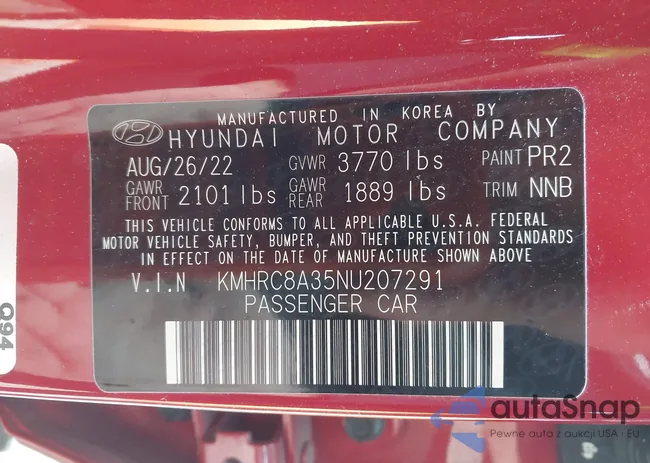 KMHRC8A35NU207291: 44445416