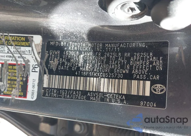 4T1BF1FKXCU525730: 44445529