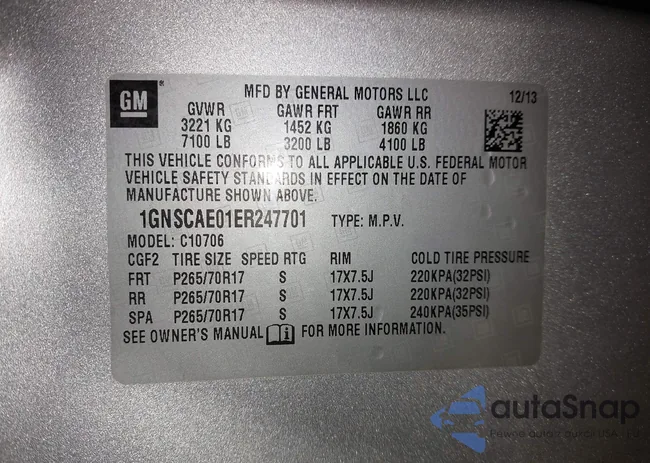 1GNSCAE01ER247701: 44446750