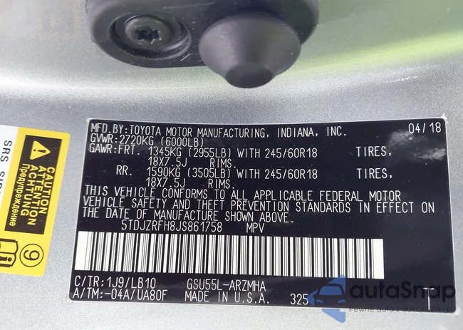 5TDJZRFH8JS861758: 44446812