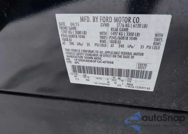 1FM5K8D83FGC47958: 44446833