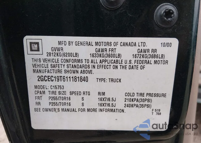 2GCEC19T611181840: 44446850