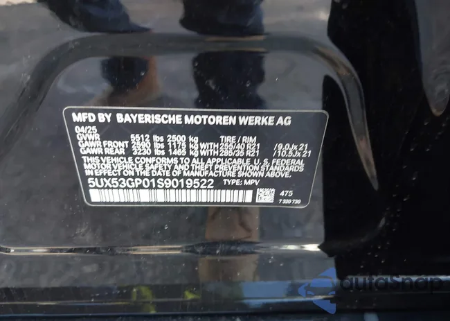 5UX53GP01S9019522: 44446888