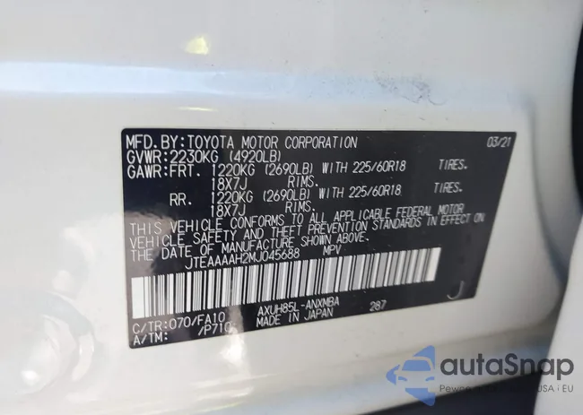 JTEAAAAH2MJ045688: 44447067