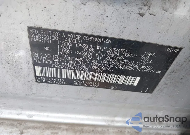 JTMZD31V786069302: 44447256