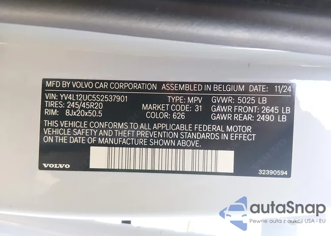 YV4L12UC5S2537901: 44447318