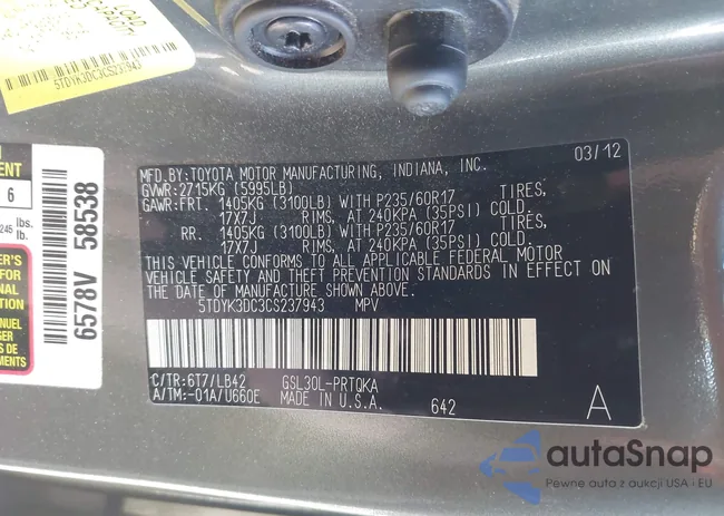 5TDYK3DC3CS237943: 44446363