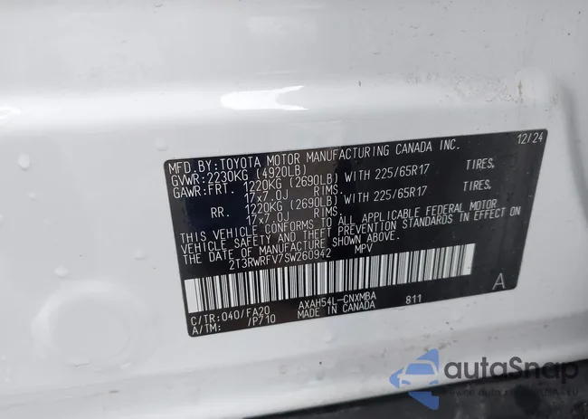 2T3RWRFV7SW260942: 44446428