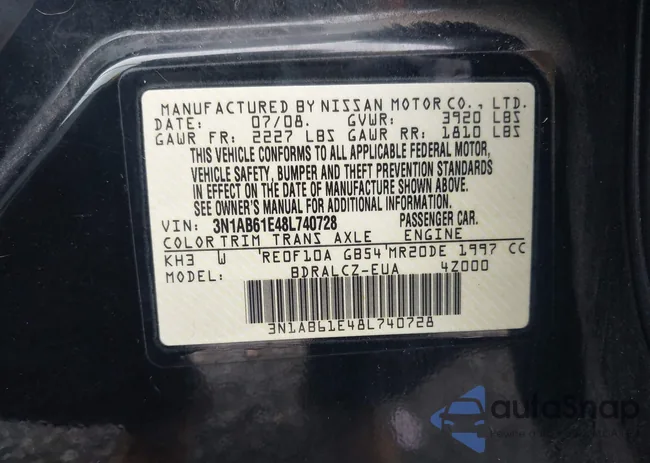 3N1AB61E48L740728: 44446497