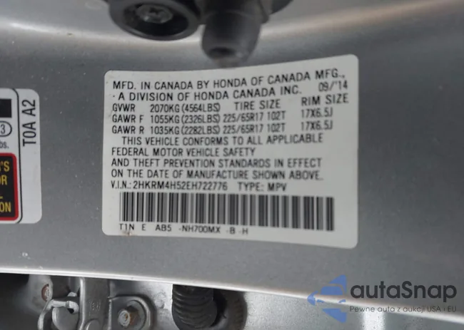 2HKRM4H52EH722776: 44446547