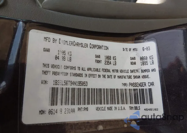 1B3EL56T94N195053: 44446558