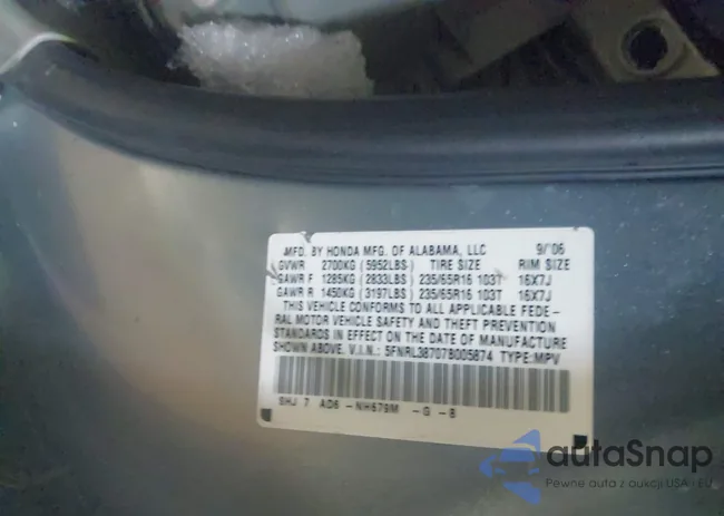 5FNRL38707B005874: 44446653