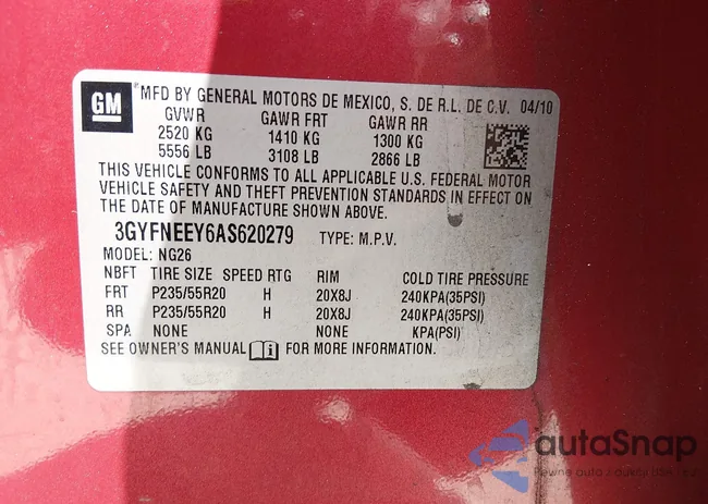 3GYFNEEY6AS620279: 44447766