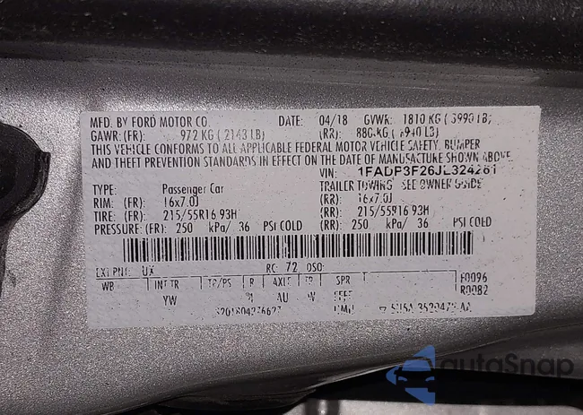 1FADP3F26JL324261: 44447835