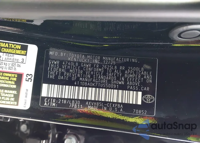 4T1DBADK7TU550091: 44447927