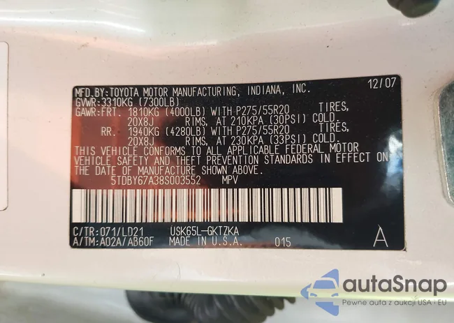 5TDBY67A38S003552: 44447968