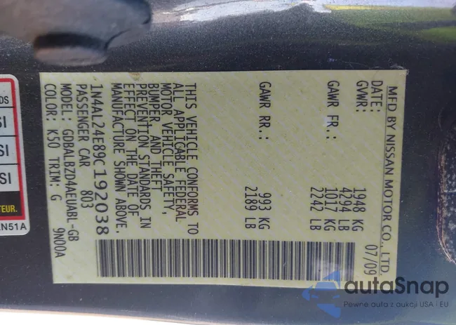 1N4AL24E89C192038: 44448017