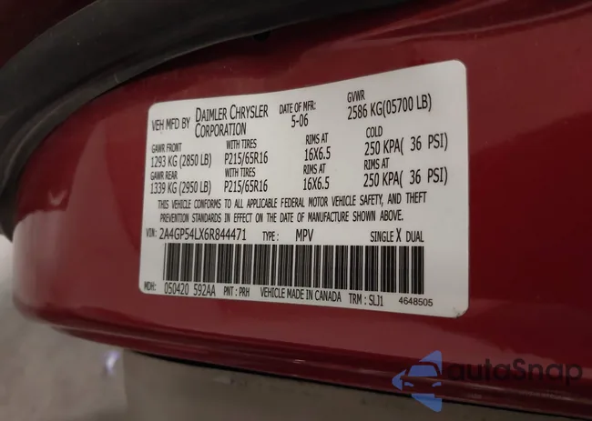 2A4GP54LX6R844471: 44448039