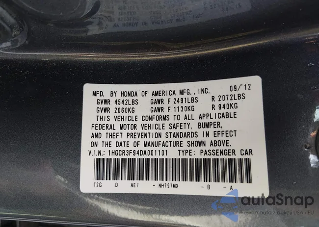 1HGCR3F94DA001101: 44448243