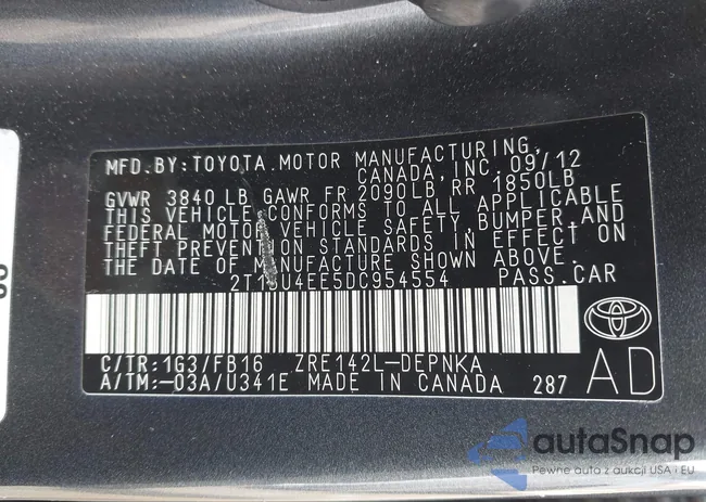 2T1BU4EE5DC954554: 44448342