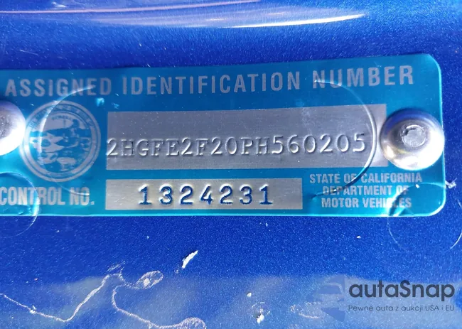 2HGFE2F20PH560205: 44447446